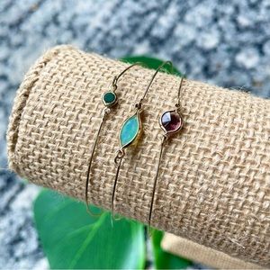 BOGO Child Sized Metal Bangles with Stones